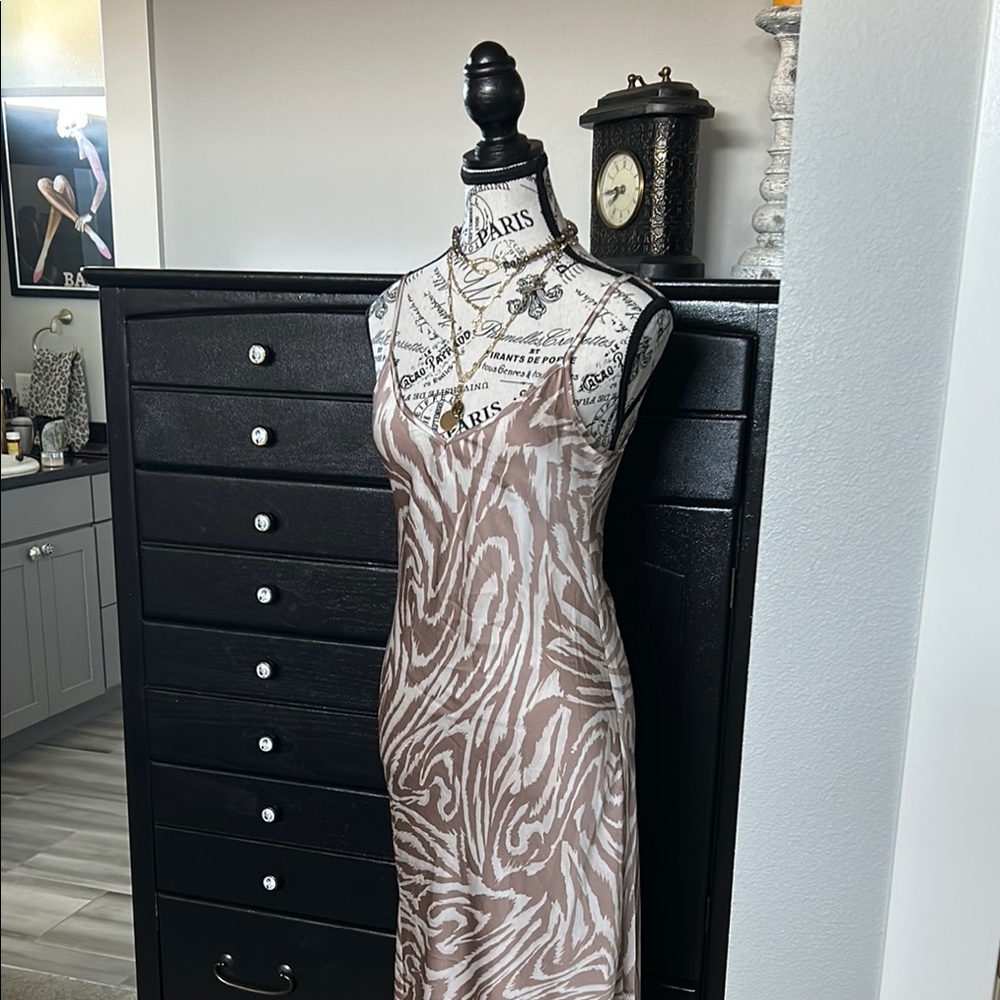 NWOT Zebra Stripe Slip Dress by Bohme